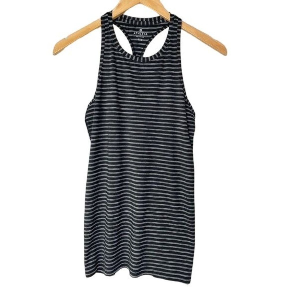 Athleta ladies Womens tank top gray stipe size XXS